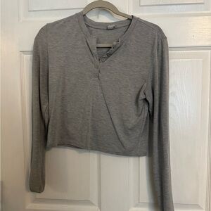 Yogalicious Women's Heather Gray Long Sleeve Top